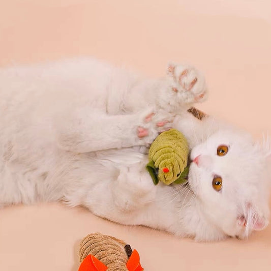 Catnip Mouse Plush Toy with Silvervine Stick with for Cats - Lil Wild Pets