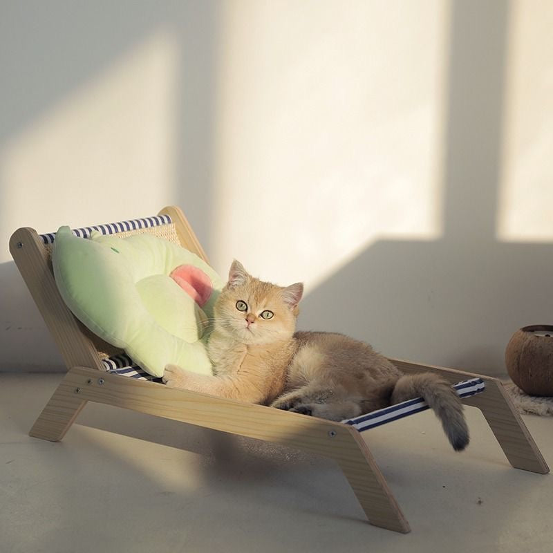 Palm Tree Cat Scratching Tree Post & Beach Chair Bed - Lil Wild Pets