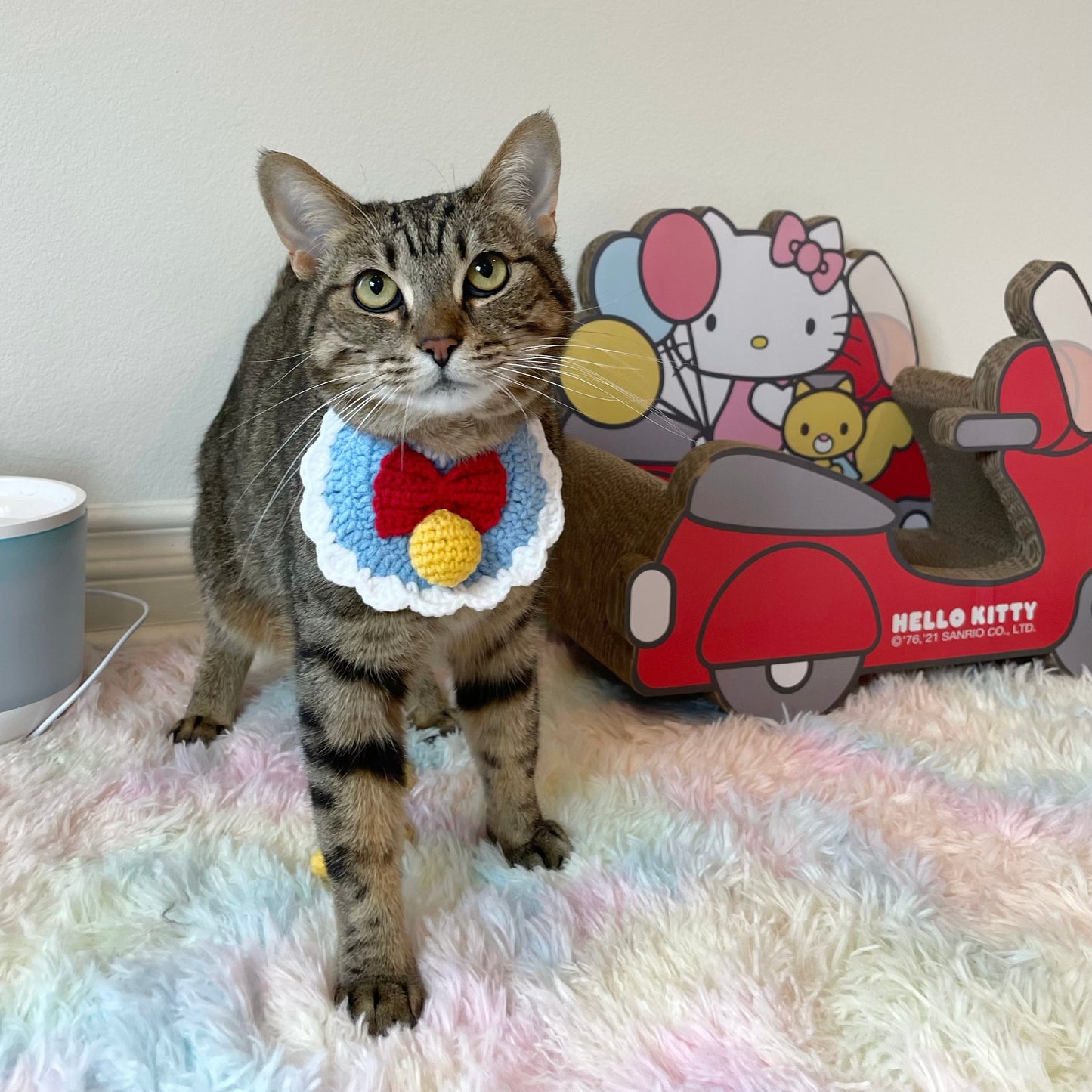 Doraemon Bell Knit Handmade Crochet Bib Accessory for Cats and Dogs - Lil Wild Pets