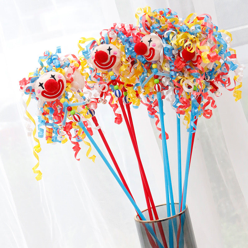 Teaser Toy - Clown Wand with Strings - Lil Wild Pets