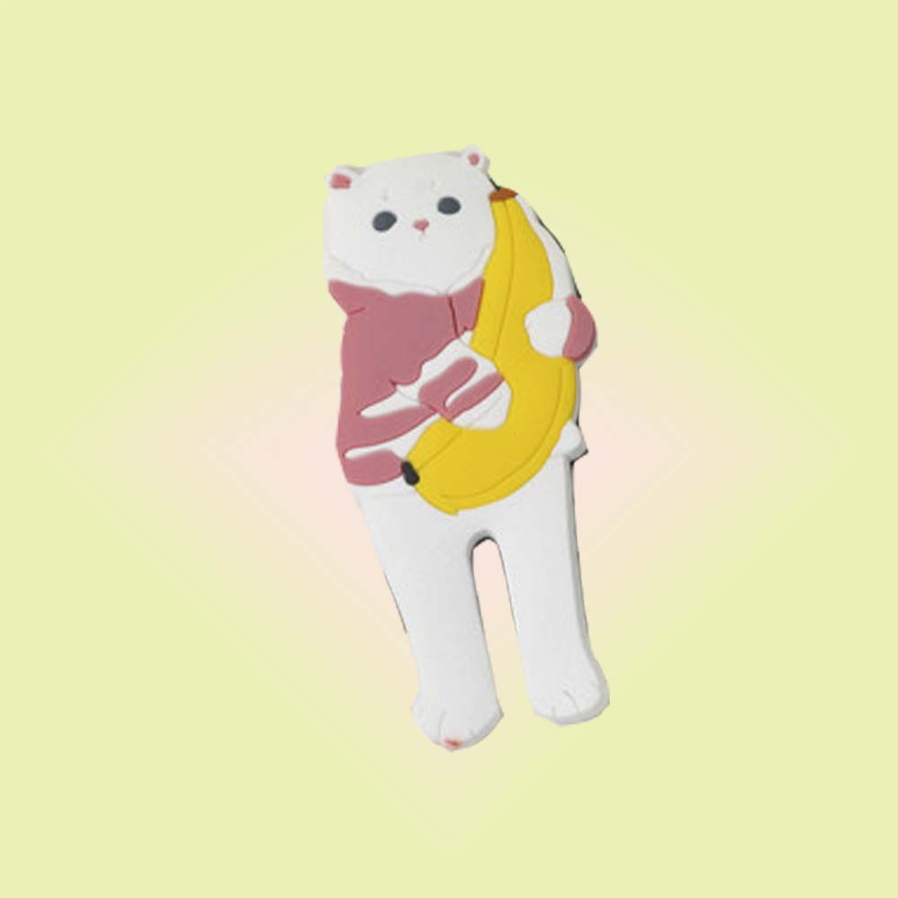 Strawberry & Banana Cat Fridge Magnet with Flexible Leg Hooks - Lil Wild Pets