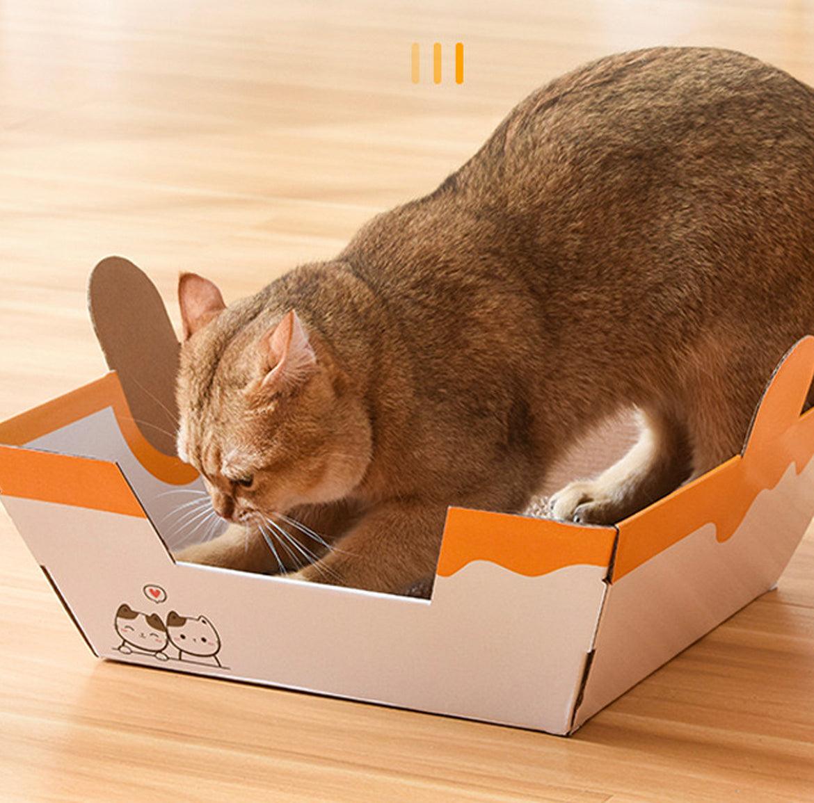Burger Cat Box House with Scratching Pad - Lil Wild Pets