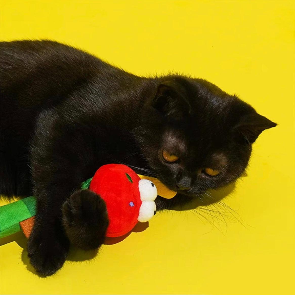 Funky Character Extra Long Crinkle Teaser Wand Toy for Cats - Lil Wild Pets