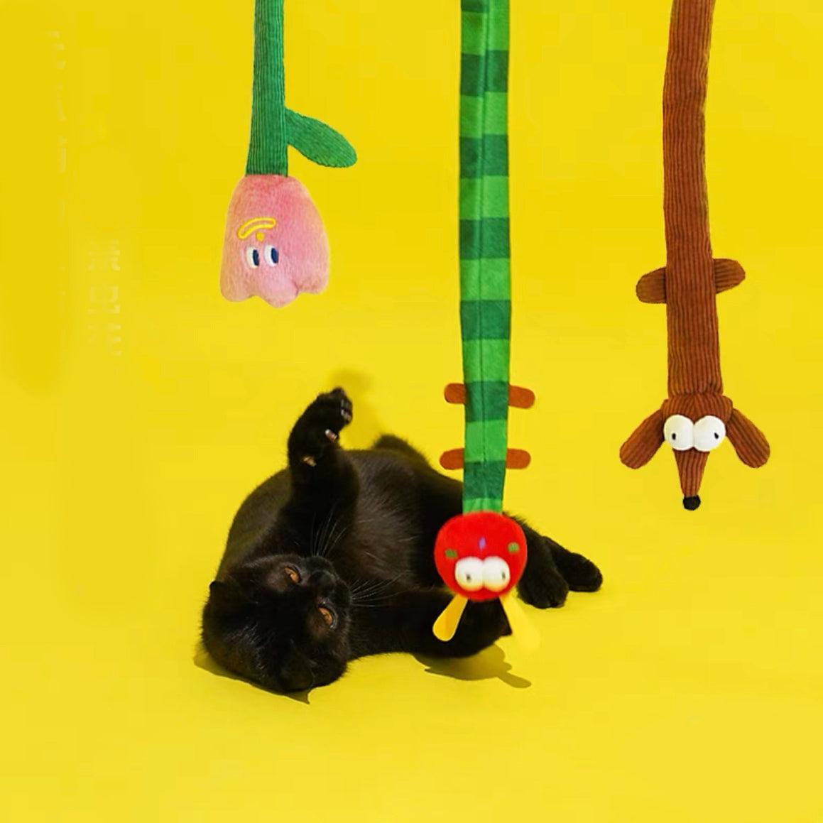 Funky Character Extra Long Crinkle Teaser Wand Toy for Cats - Lil Wild Pets