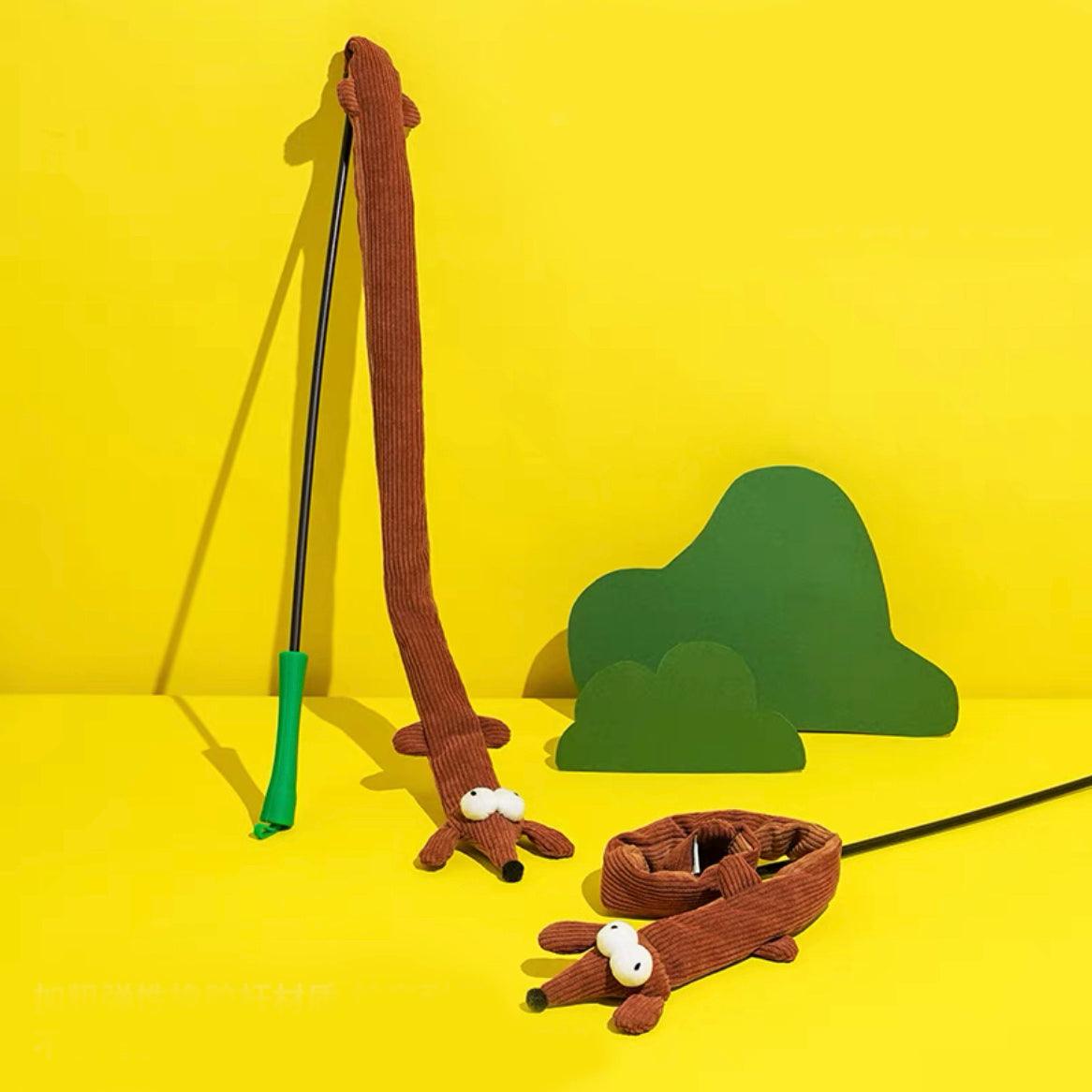 Funky Character Extra Long Crinkle Teaser Wand Toy for Cats - Lil Wild Pets