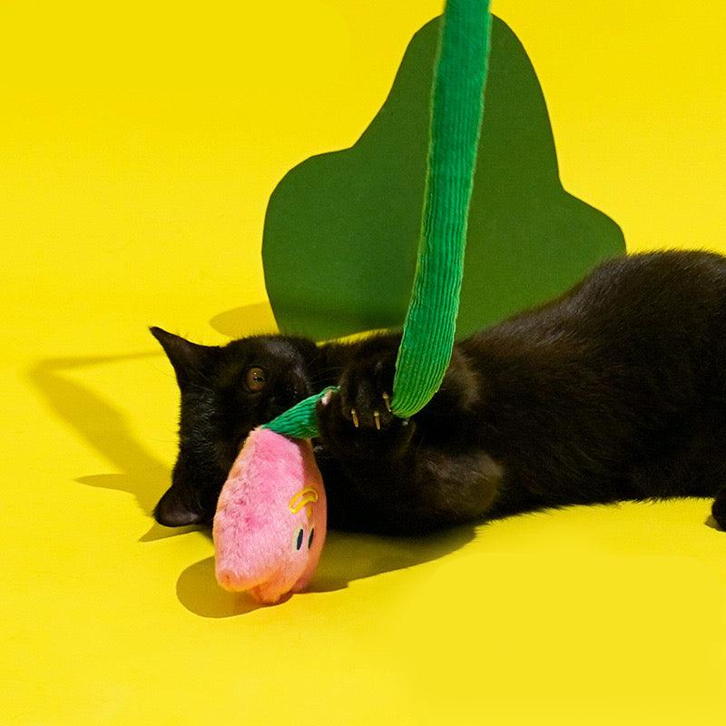Funky Character Extra Long Crinkle Teaser Wand Toy for Cats - Lil Wild Pets