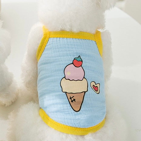 Blue Summer Ice Cream Tank Top for Cats and Dogs - Lil Wild Pets