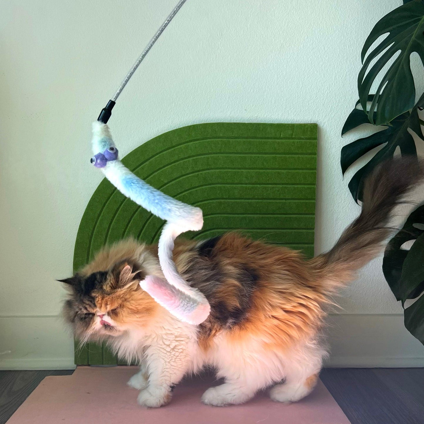Plush Fuzzy Caterpillar Teaser Wand Toy for Cats - Lil Wild Pets