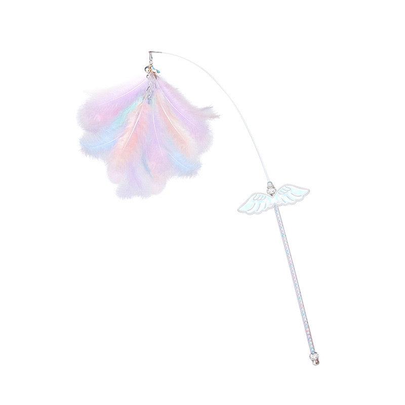 Teaser Toy - Unicorn Fairy Angel Wings Wand with Feathers - Lil Wild Pets