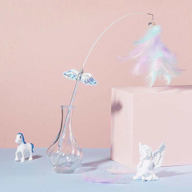 Teaser Toy - Unicorn Fairy Angel Wings Wand with Feathers - Lil Wild Pets