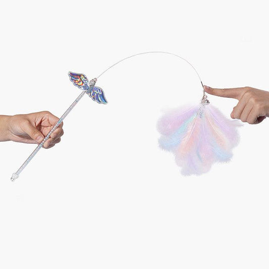 Teaser Toy - Unicorn Fairy Angel Wings Wand with Feathers - Lil Wild Pets