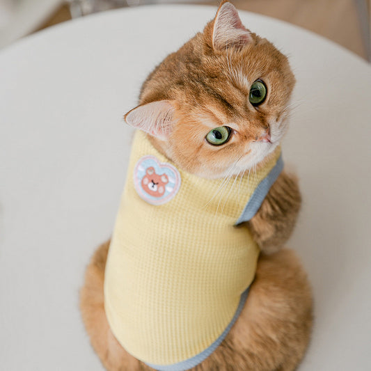 Summer Yellow Bear Vest for Cats and Dogs - Lil Wild Pets
