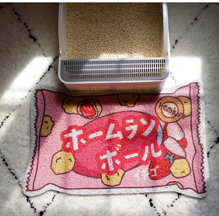 Candy Water Resistant Cat Litter Box Mat - Lil Wild Pets