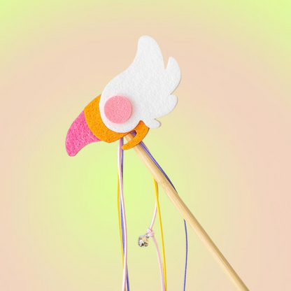 Cute Angle Teaser Wand Toy with Strings for Cats - Lil Wild Pets