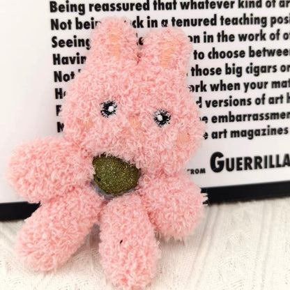 Cat Organic Lickable Catnip Ball Cuddle Plush Toy- Teddy Bear & Pink Bunny - Lil Wild Pets