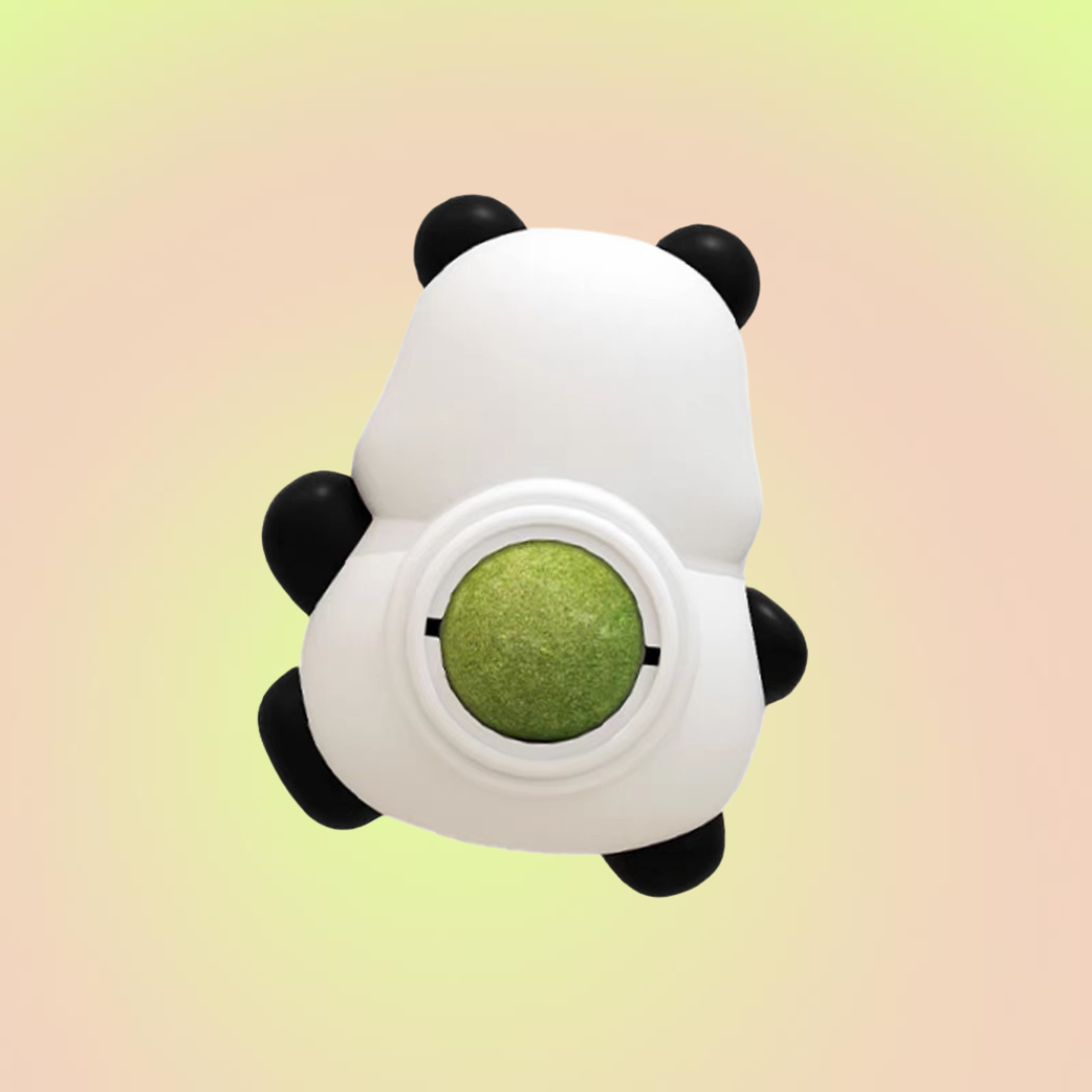 Panda Catnip Ball Wall-Mounted Lickable Cat Toy