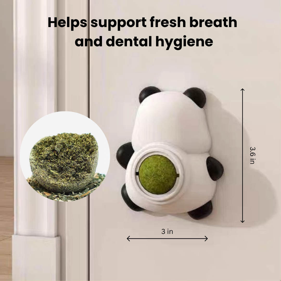 Panda Catnip Ball Wall-Mounted Lickable Cat Toy