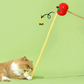Catnip Apple Fuzzy Caterpillar Cat Teaser Wand Toy