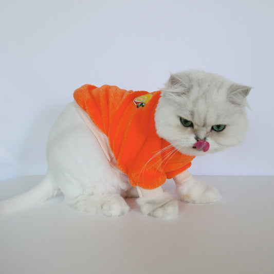 Cozy Teddy Orange Lemon Onesie Sweater for Cats and Dogs - Lil Wild Pets