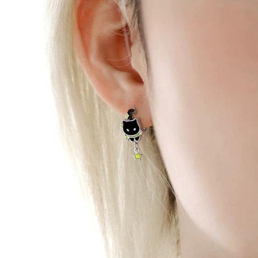 Black Cat Earrings - 1 Pair