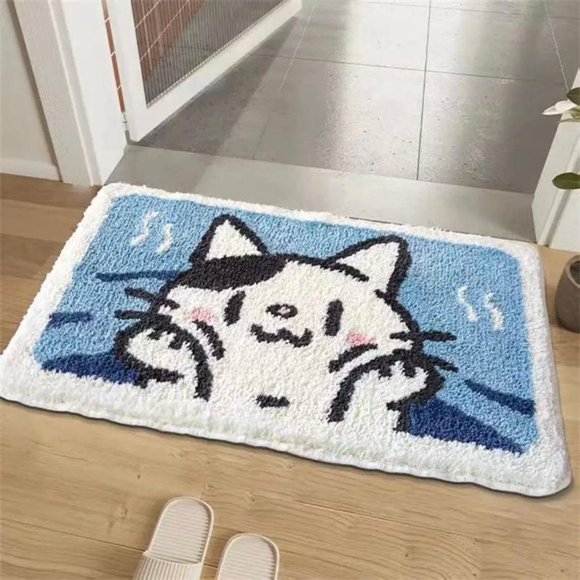 Cat Print Bath Mat Bedroom Indoor Rug