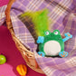 Touch-Activated Green Frog Catnip Feather Sound Cat Toy