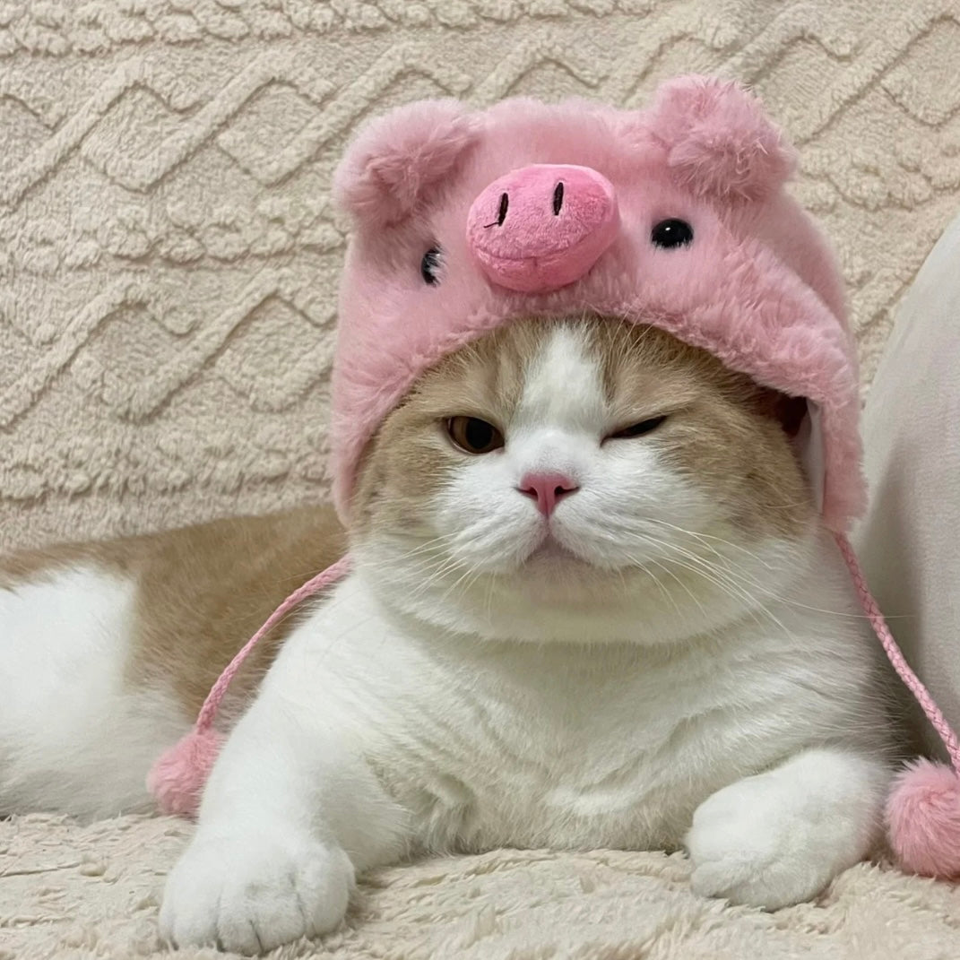 Pet Adjustable Hat for Cats and Dogs - Pig