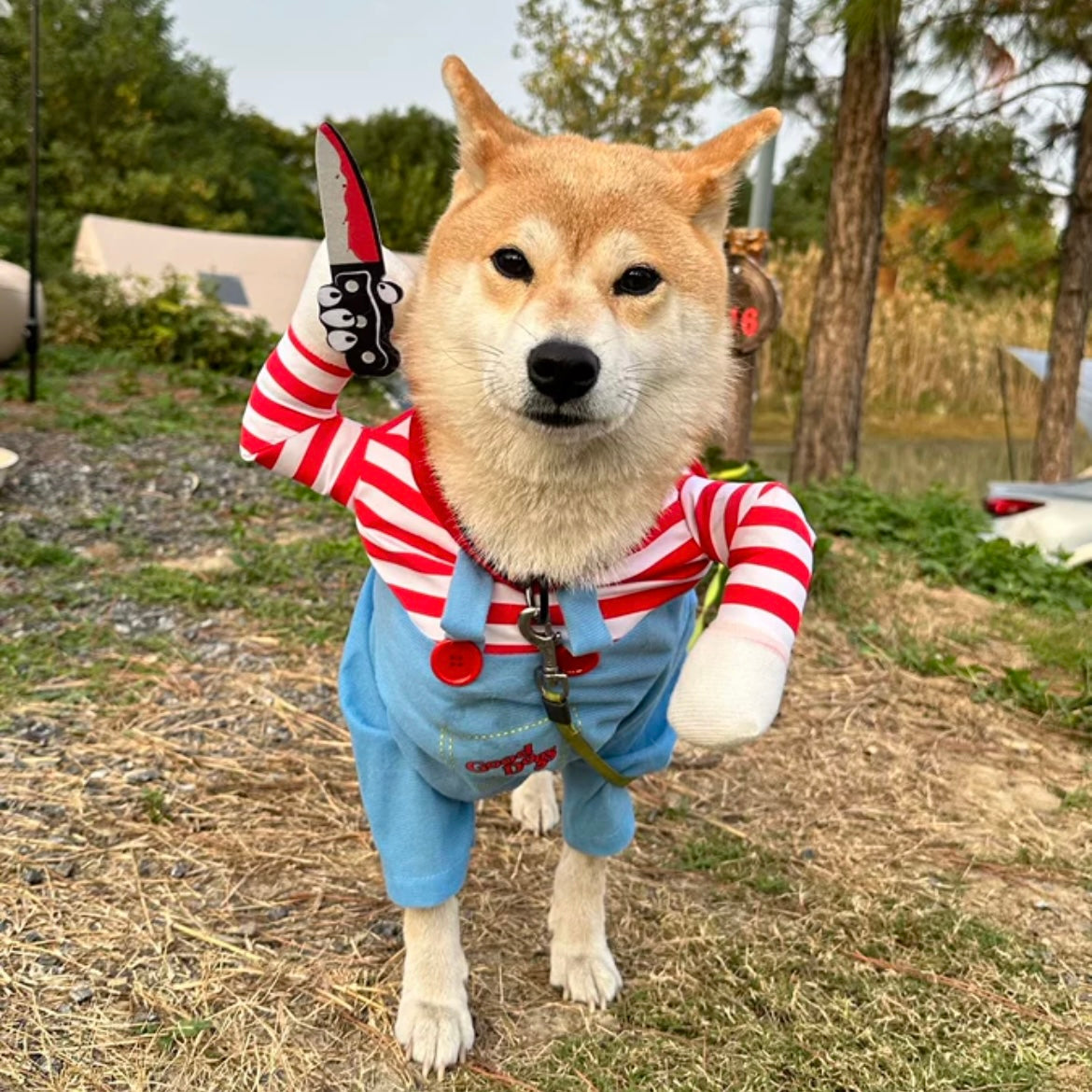 Halloween Wanna Play Deadly Doll Cosplay Pet Costume for Cats and Dogs - Lil Wild Pets
