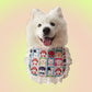 Lace Cartoon Dog Print Double-Sided Drool Bib Accessory for Big Dogs - Lil Wild Pets