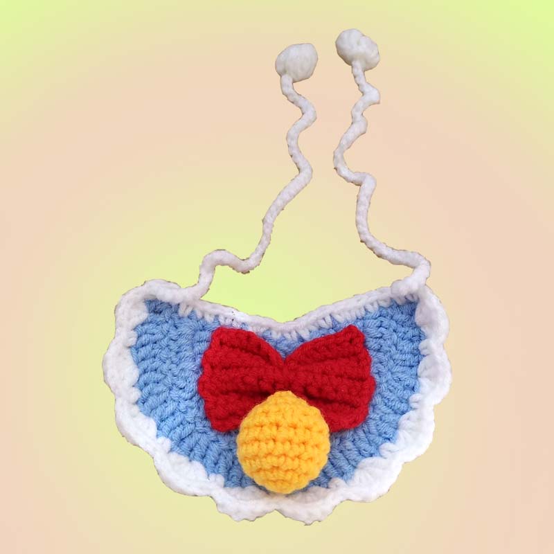 Doraemon Bell Knit Handmade Crochet Bib Accessory for Cats and Dogs - Lil Wild Pets
