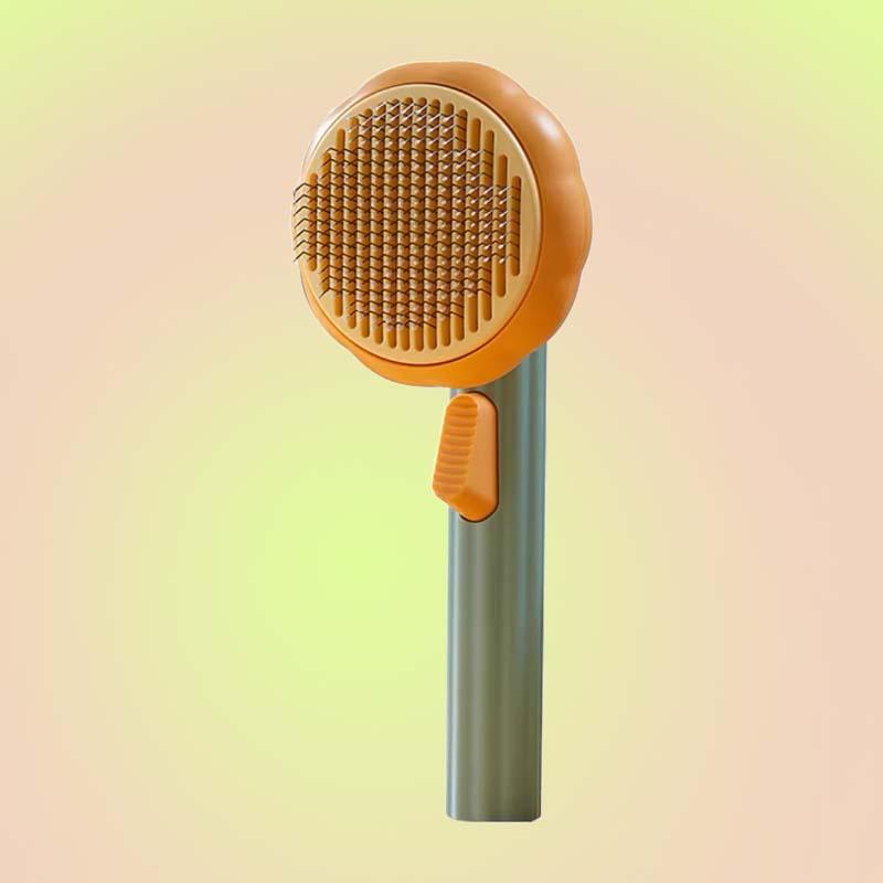 Self-Cleaning Pet Grooming One-Click Hair Brush - Sunflower - Lil Wild Pets