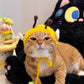 Pet Adjustable Knitting Hat with Ear Holes for Cats and Dogs - Bee