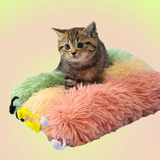 Plush Caterpillar Cat Toy with Catnip and Crinkle Paper - Lil Wild Pets