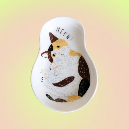 Ceramic Cat Meow Sauce Dish - Lil Wild Pets