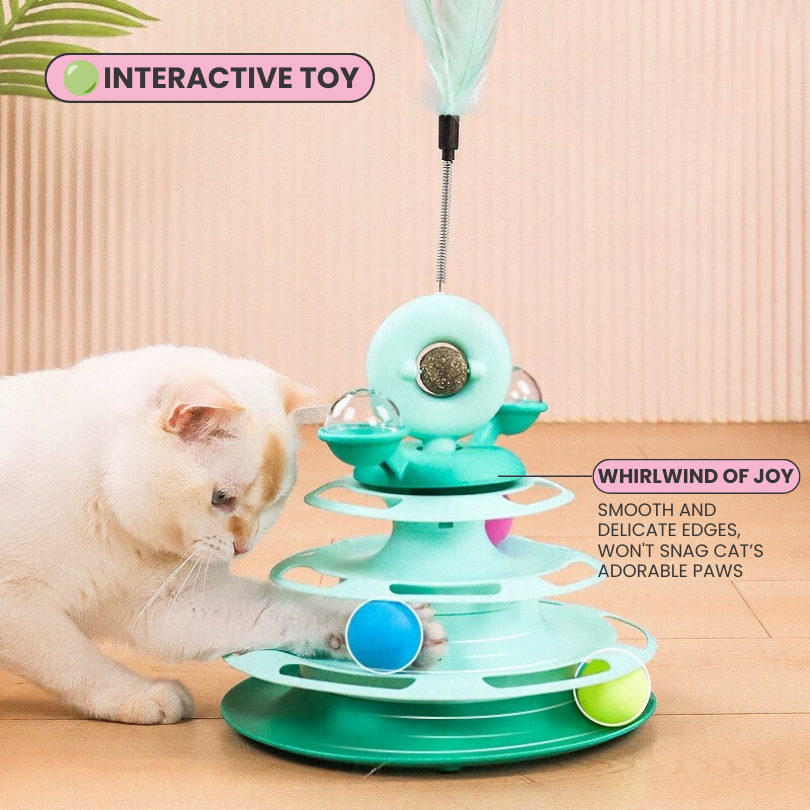 Colorful Tracks With Catnip Interactive Cat Game Toy