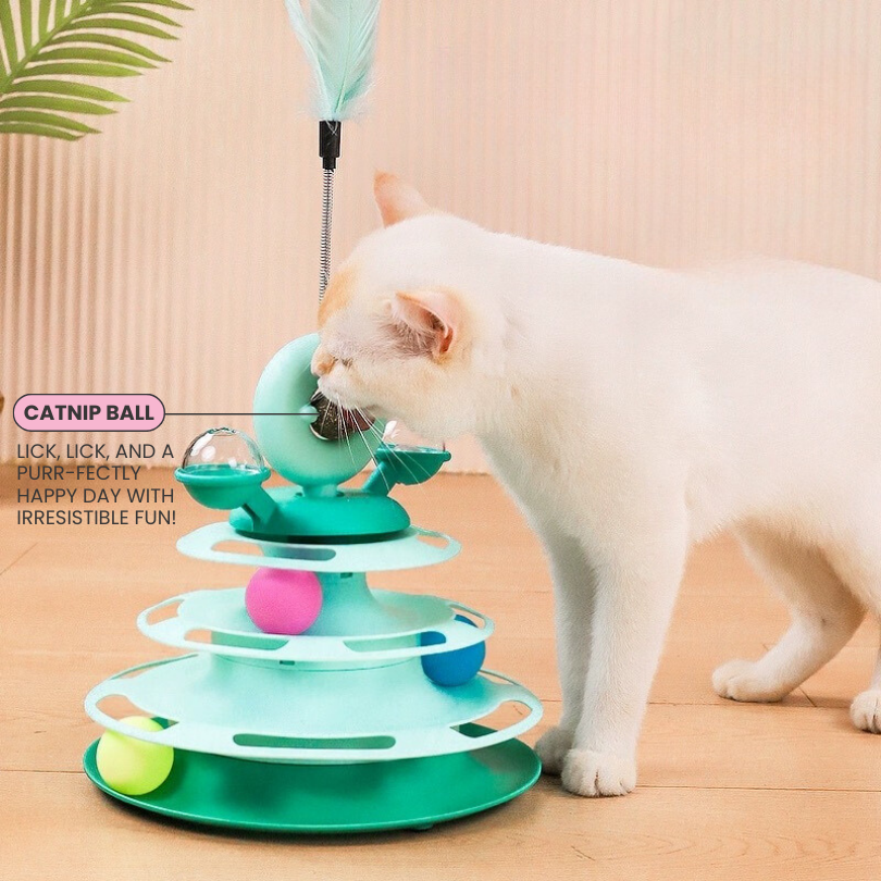 Colorful Tracks With Catnip Interactive Cat Game Toy