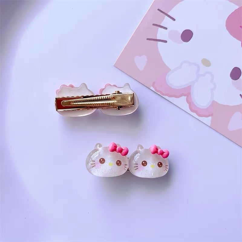 Sanrio Hello Kitty Plush Hair Clip Bang Clip 2pcs - Lil Wild Pets