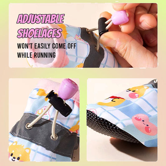 Cartoon Shiba Print Anti-Slip Water Resistant Dog Shoes