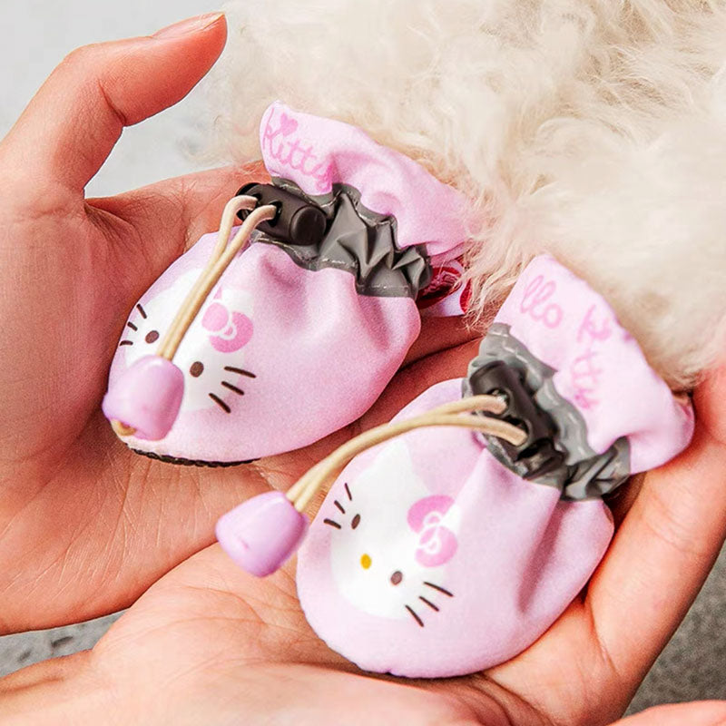 Hello Kitty Dog Non-Slip Pet Shoes Puppy Booties with Reflective