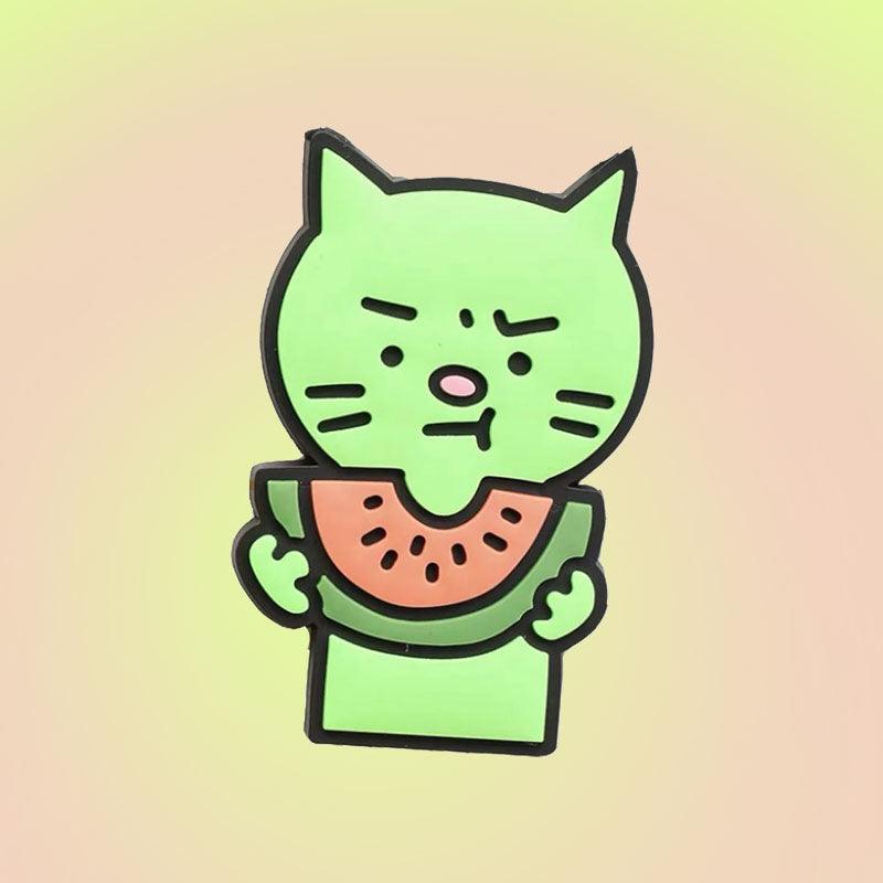 Green Anxiety Cat Fridge Magnet - Lil Wild Pets