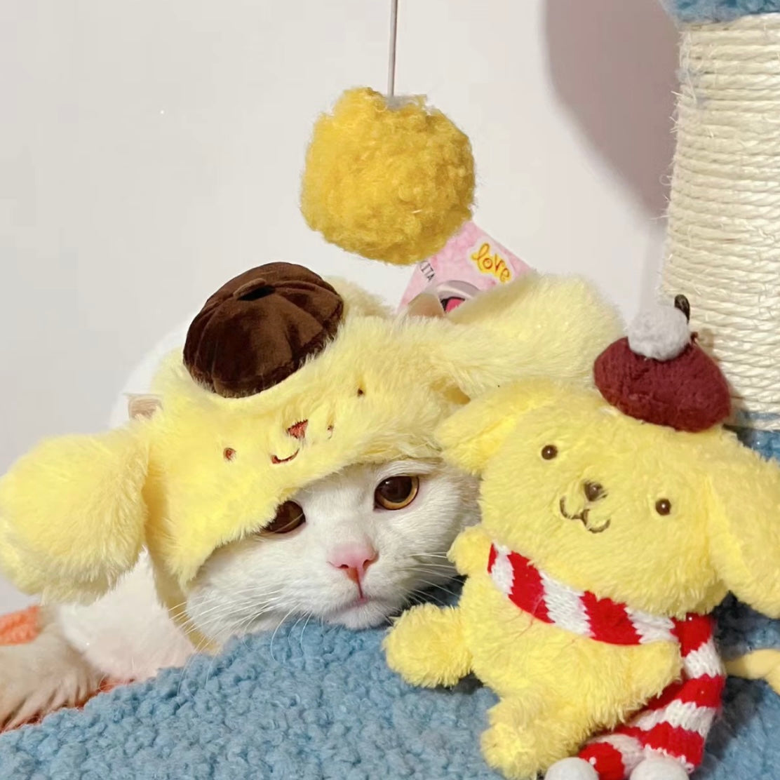 Pompompurin Sanrio Adjustable Pet Hat for Cats and Dogs
