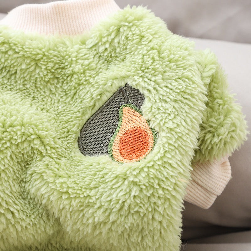 Cozy Teddy Green Avocado Onesie Sweater for Cats and Dogs