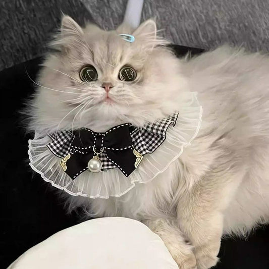 Pet Adjustable Elegant Lace Bow Collar for Cats and Dogs
