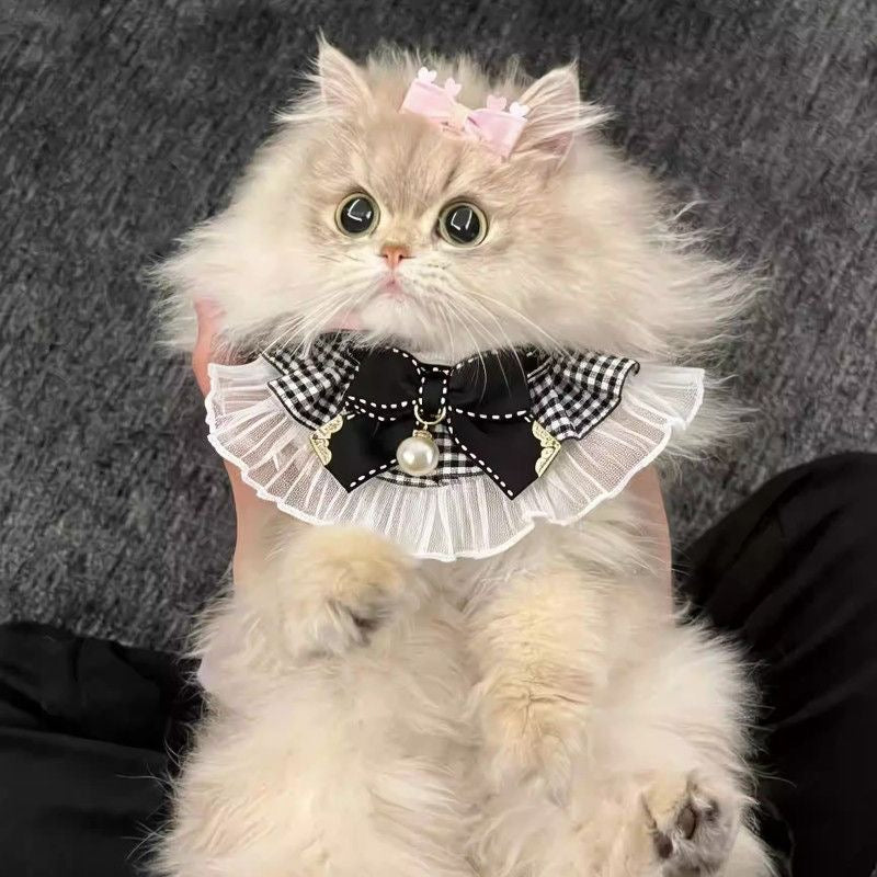 Pet Adjustable Elegant Lace Bow Collar for Cats and Dogs