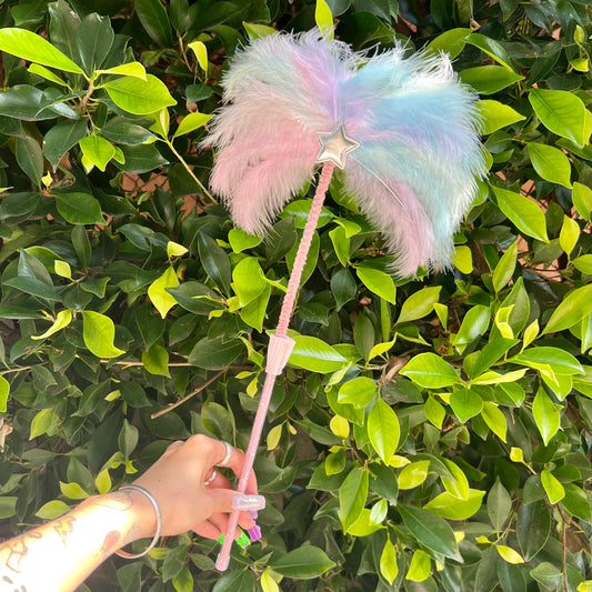 Colorful Feather Fan Teaser Wand Toy for Cats - Lil Wild Pets