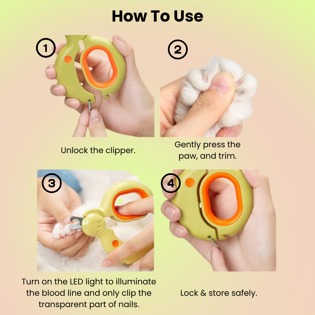 Cat & Dog LED Nail Clipper Claw Trimmer