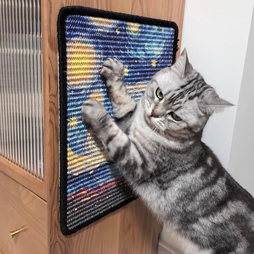 Decorative Cat Art Oil Painting Sisal Wall Scratch Pad