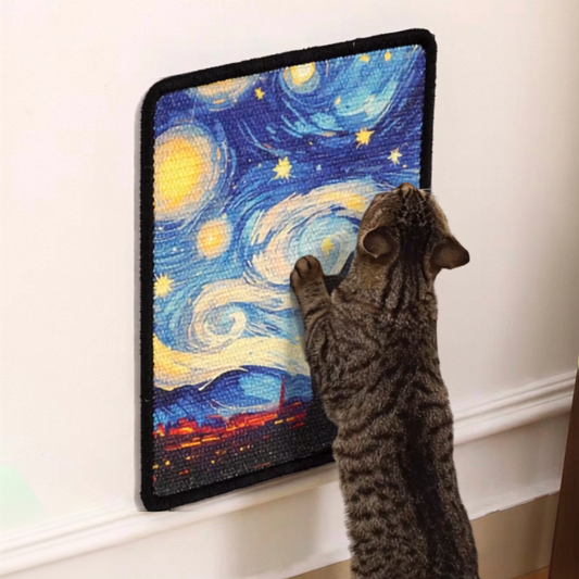 Decorative Cat Art Oil Painting Sisal Wall Scratch Pad