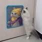 Decorative Cat Art Oil Painting Sisal Wall Scratch Pad