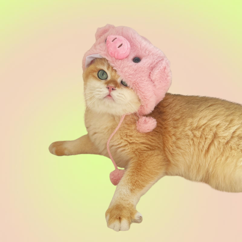 Pet Adjustable Hat for Cats and Dogs - Pig - Lil Wild Pets